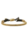 John Varvatos Collection Men's Brass Simitbrass Beaded Bolo Bracelet In Brass