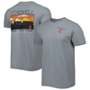 Image One Gray Cornell Big Red Campus Scenery Comfort Color T-shirt In Gray
