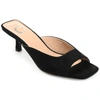 Journee Collection Womens Medium And Wide Width Larna Slip On Kitten Heel Open Toe Pumps In Black