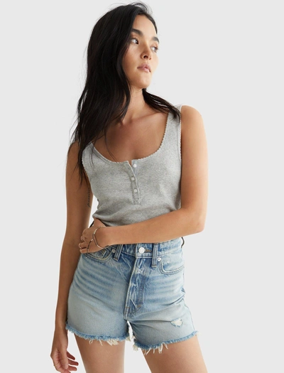 Lucky Brand Womens Essential Henley Tank In Grey