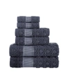Brooks Brothers Circle In Square 6 Pcs Towel Set In Grey