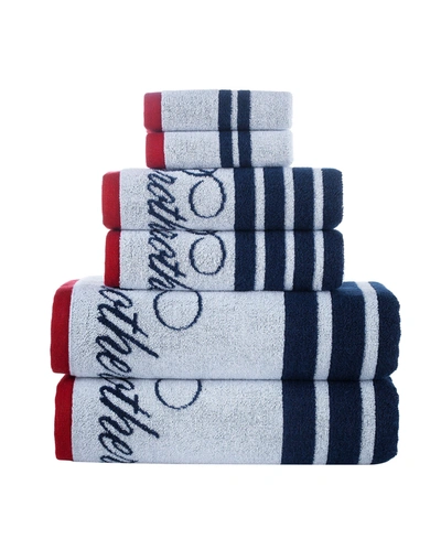 Brooks Brothers Nautical Blanket Stripe 6 Piece Turkish Cotton Towel Set Bedding In White