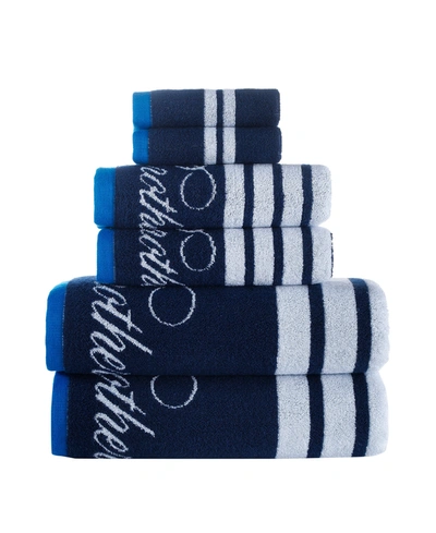 Brooks Brothers Nautical Blanket Stripe 6 Piece Turkish Cotton Towel Set Bedding In Blue