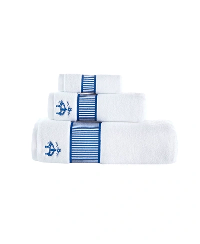 Brooks Brothers Fancy Border 3 Pcs Towel Set In Blue