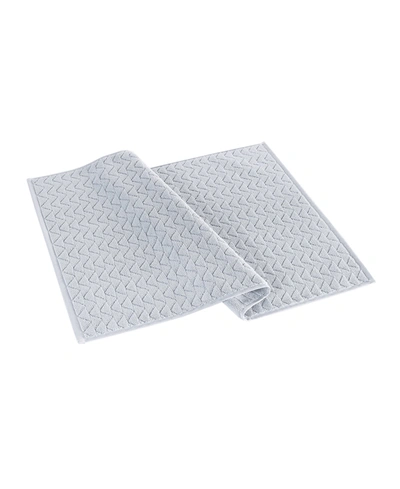 Brooks Brothers Herringbone Bath Mat In Silver