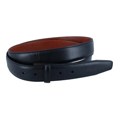 Trafalgar Men's Feather Edge Pebble Leather Harness Belt Strap In Black