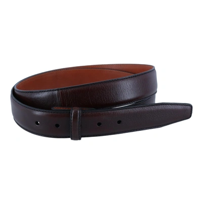 Trafalgar Men's Feather Edge Pebble Leather Harness Belt Strap In Brown