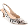 Journee Collection Mikoa Snake Embossed Slingback Pump In Multi