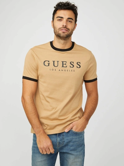 Guess Factory Kirk Logo Crew Tee In Yellow