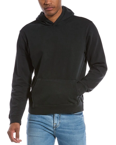 Onia Garment Dye Pullover Terry Hoodie In Black