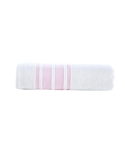 Brooks Brothers Contrast Border Bath Sheet In Pink