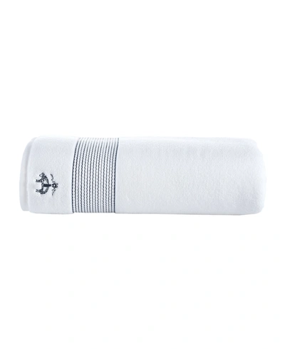Brooks Brothers Rope Stripe Border Bath Sheet In Navy