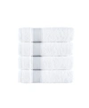 Brooks Brothers Ottoman Rolls 4 Pcs Hand Towels In Silver