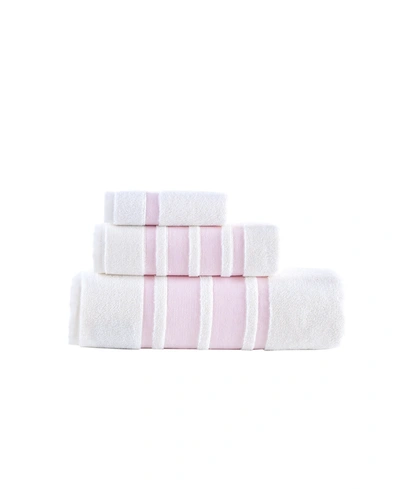 Brooks Brothers Contrast Border 3 Pcs Towel Set In Pink