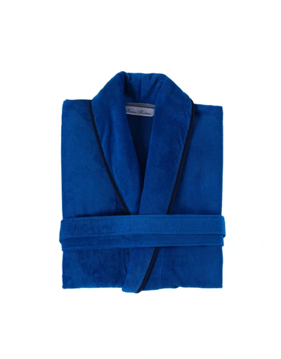Brooks Brothers Contrast Frame Bathrobe In Blue