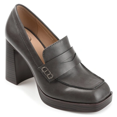 Journee Collection Collection Women's Ezzey Wide Width Pump In Grey