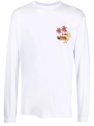 Blue Sky Inn Logo Long Sleeve T-shirt In White