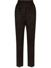 Dolce & Gabbana Jacquard High-waist Trousers In Black
