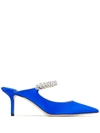 Jimmy Choo Bing 65mm Crystal-embellished Pumps In Blue
