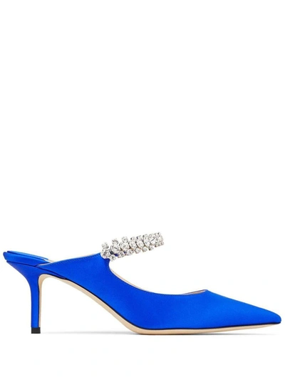 Jimmy Choo Bing 65 Womens Ultraviolet Mule Heels In Blue
