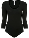 Wolford Deep V String Modal Blend Bodysuit In Black