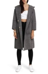 Belle & Bloom Walk This Way Houndstooth Print Wool Blend Coat In Black/ White