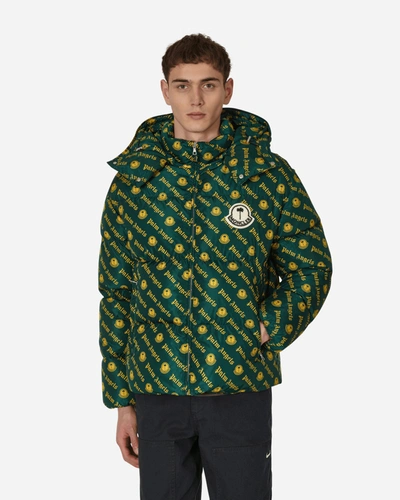 Moncler Genius Moncler X Palm Angels Thompson Puffer Jacket With All-over Logo In Green