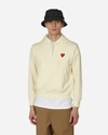 Comme Des Garçons Play Small Heart Hooded Sweatshirt In Beige
