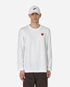 Comme Des Garçons Play Embroidered Logo T-shirt In White