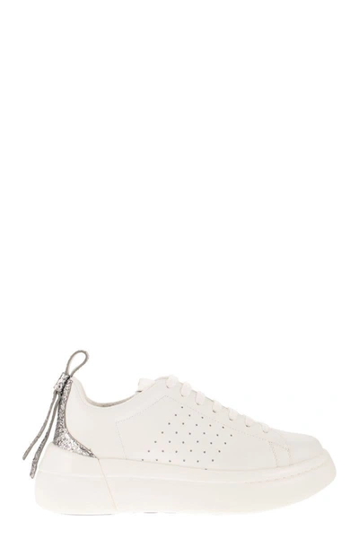 Red Valentino Red V Womans Bowalk White Leather Bicolor Sneakers