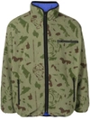 Billionaire Boys Club Camouflage-pattern Reversible Shell And Fleece Jacket In Purple
