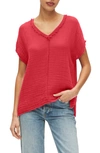 Michael Stars Draya V-neck T-shirt In Sangria
