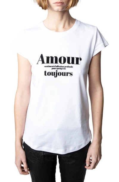 Zadig & Voltaire Amour Toujours Cotton Graphic Tee In Blanc