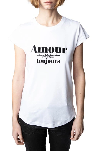 Zadig & Voltaire Amour Toujours Cotton Graphic Tee In Wit