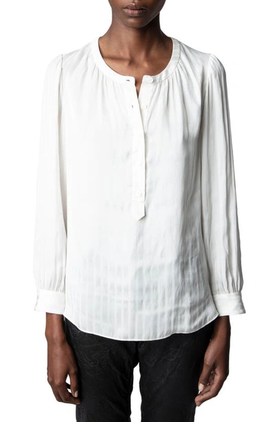 Zadig & Voltaire Teck Tonal Stripe Satin Blouse In Judo