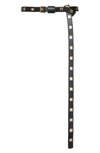 Allsaints Square Buckle Double Wrap Leather Belt In Black Antique Nick
