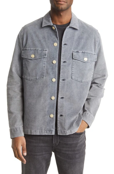 Allsaints Harrier Stretch Button-up Shirt In Dull Blue