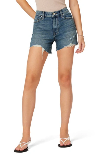 Hudson Devon High Waist Boyfriend Denim Shorts In Destructed Star