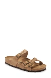Birkenstock Franca Slide Sandal In Tobacco Leather