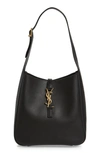 Saint Laurent Black Le 5 7 Leather Shoulder Bag In Nero