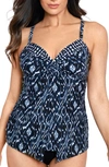 Miraclesuit Palatium Love Knot Underwire Tankini Top In Blue Multi