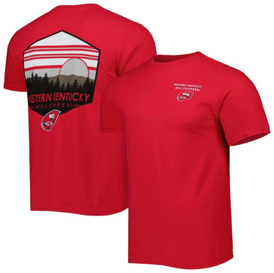 Image One Red Western Kentucky Hilltoppers Landscape Shield T-shirt