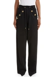 Balmain Regular Fit Jogging Trousers With Gold Detailing In Black