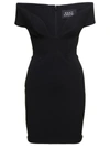 SOLACE LONDON 'LOLA' MINI BLACK DRESS WITH PLUNGING SWEETHEART NECKLINE IN STRETCH CREPE WOMAN SOLACE LONDON
