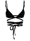 Matteau The Wrap Triangle Bikini Top In Black