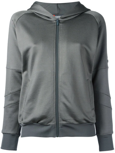 Mr & Mrs Italy Sequined Detail Zipped Hoodie In Grey