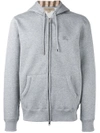 Burberry Claredon Regular Fit Zip Hoodie In Pale Grey