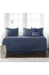 Southshore Fine Linens Brickyard Quilt Set In Dark Blue