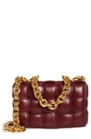 Bottega Veneta The Chain Cassette Padded Leather Shoulder Bag In Barolo-gold