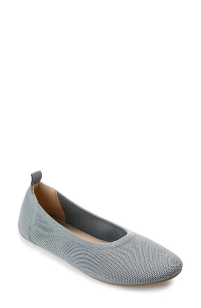 Journee Collection Jersie Womens Round Closed Toe Ballet Flats In Gray